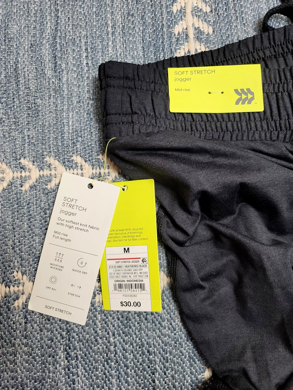 Women's Black Jogger Pants with Drawstring - Picture 8 of 8